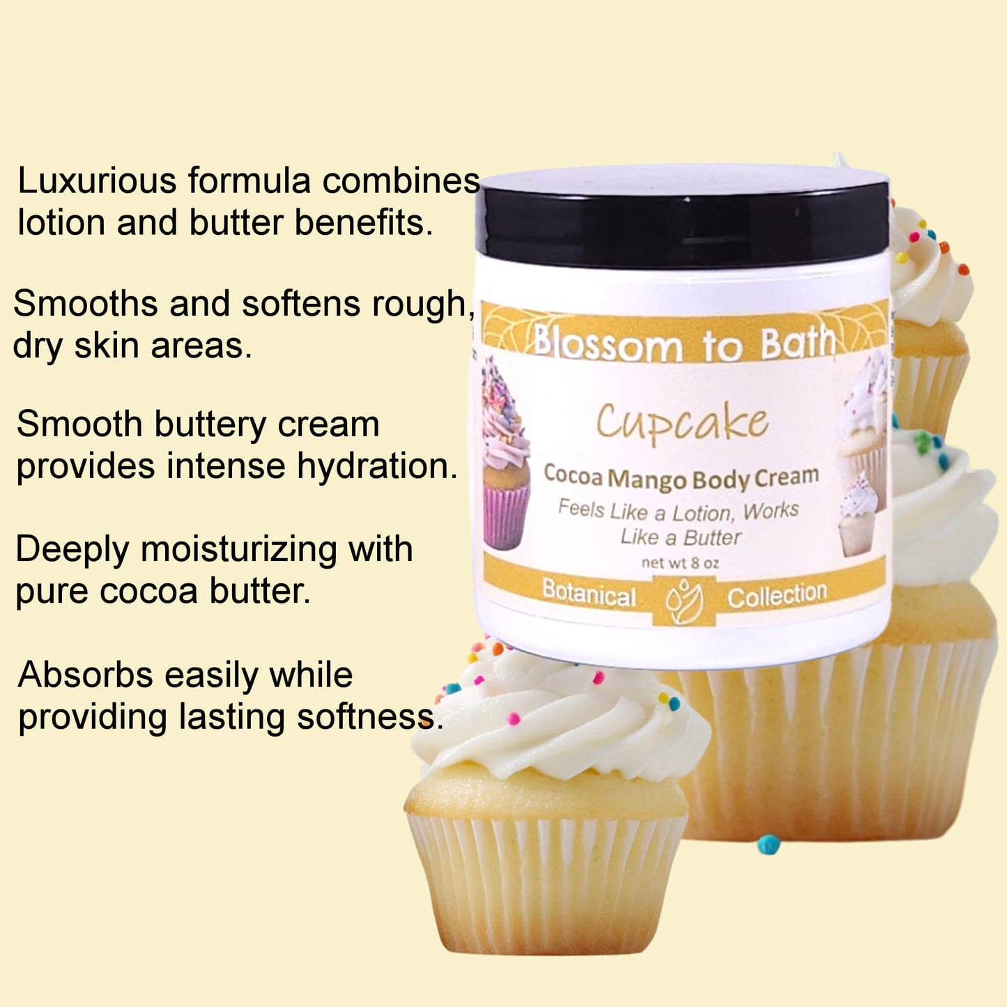 Cupcake Cocoa Mango Body Cream (8 Ounce) - Natural Fragrance