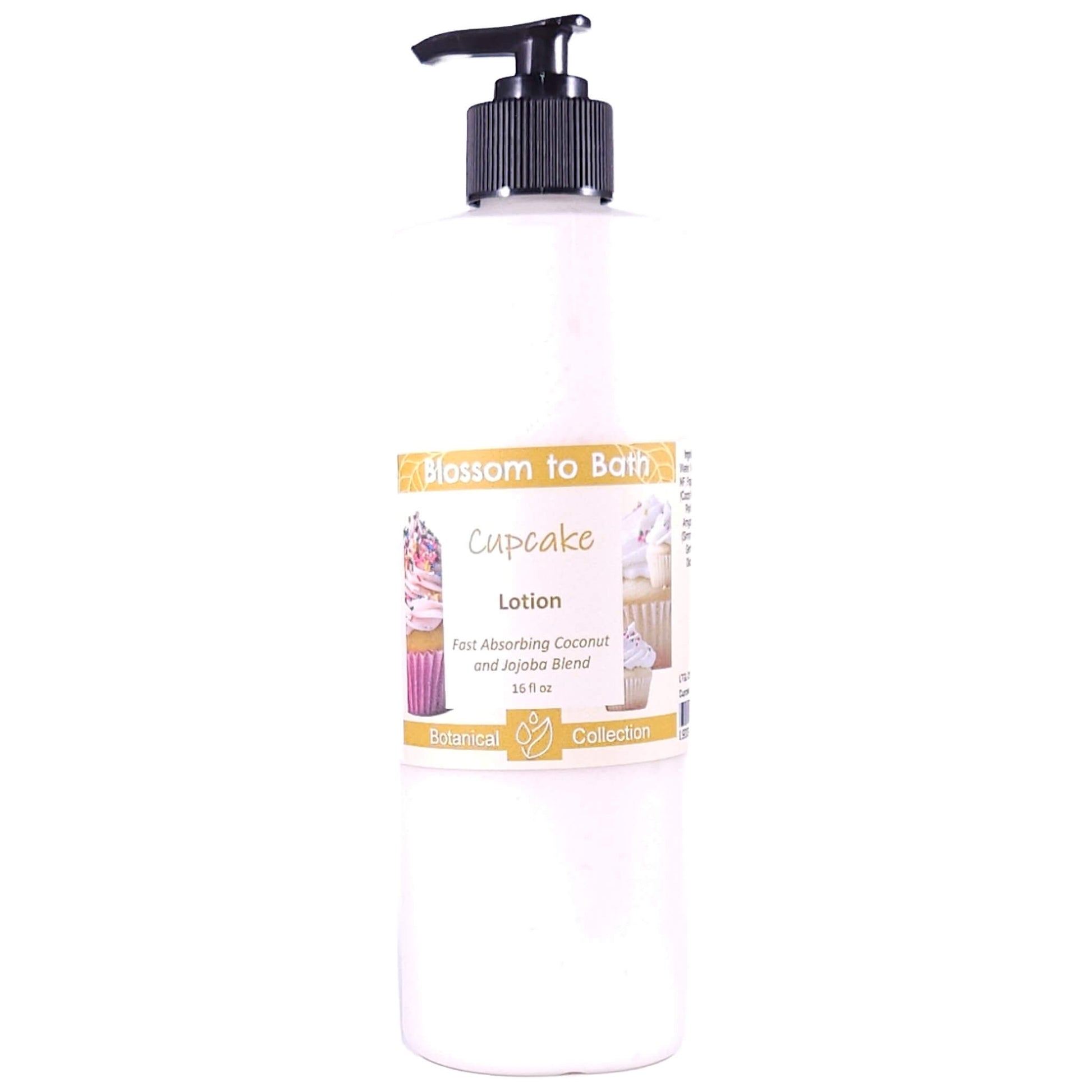 Buy Blossom to Bath Cupcake Lotion from Flowersong Soap Studio.   Daily Use Lotion with a Vanilla Cupcake Scent that Soaks in Quickly to Soften and Smooth Skin .  The essence of a vanilla buttercream frosted bakery fresh cupcake.