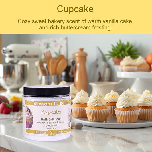 Cupcake Bath Salt Soak (8 ounce) - Natural Fragrance