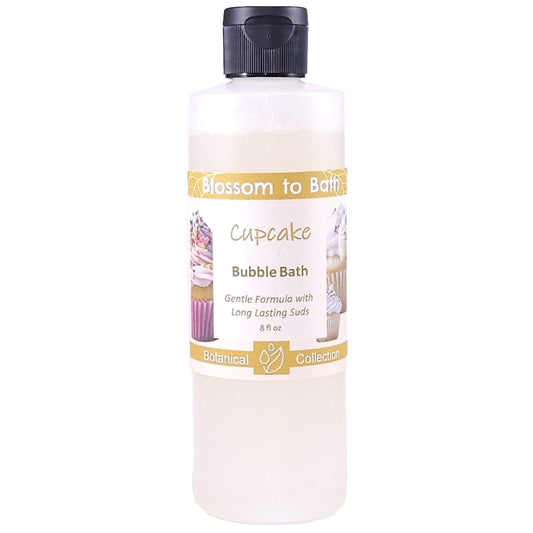 Buy Blossom to Bath Cupcake Bubble Bath from Flowersong Soap Studio.   Lively, Long Lasting Bubbles in a Gentle Vanilla Cupcake Scented Formula for Maximum Relaxation Time .  The essence of a vanilla buttercream frosted bakery fresh cupcake.