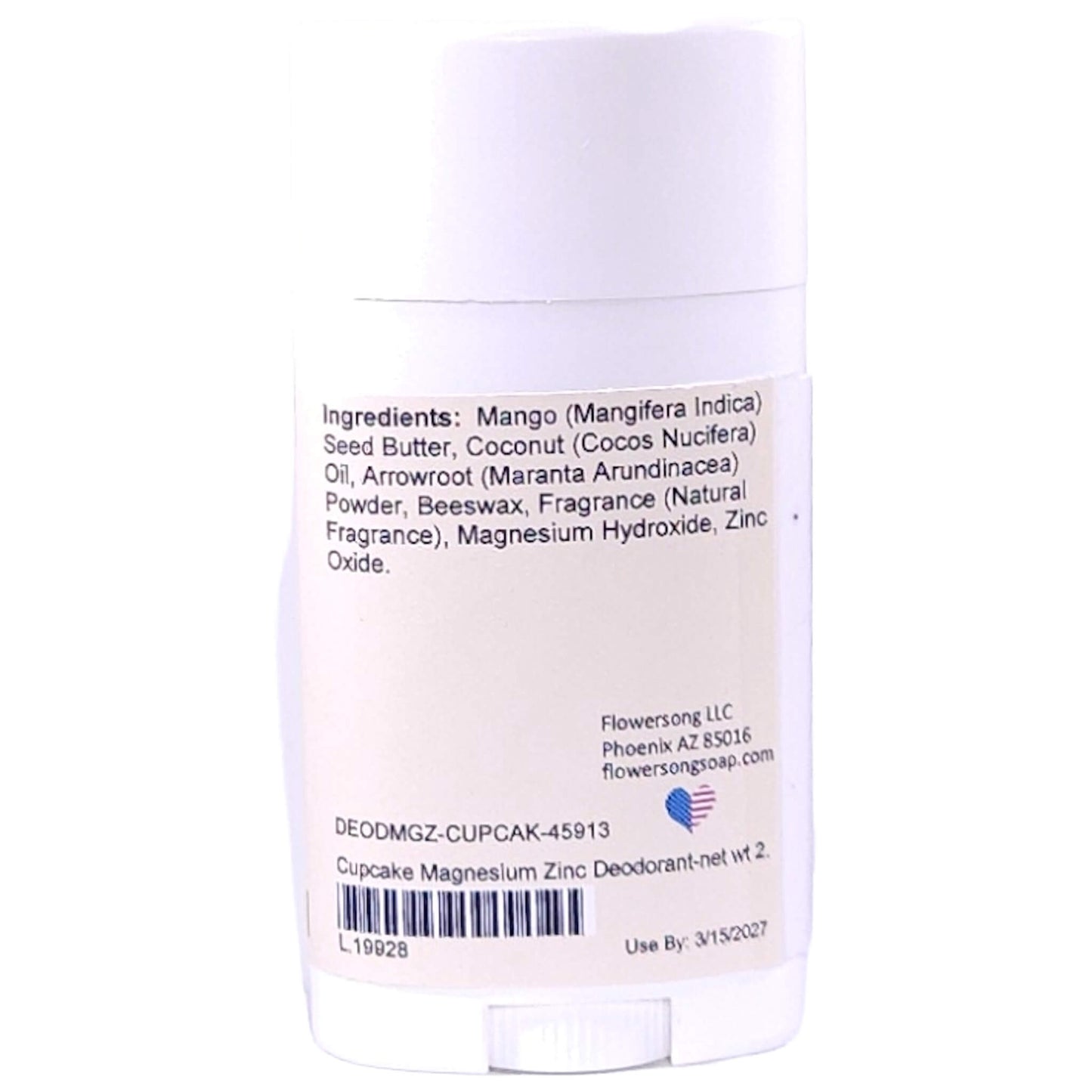 Cupcake Magnesium Zinc Deodorant (2.7 ounce) - Natural Fragrance