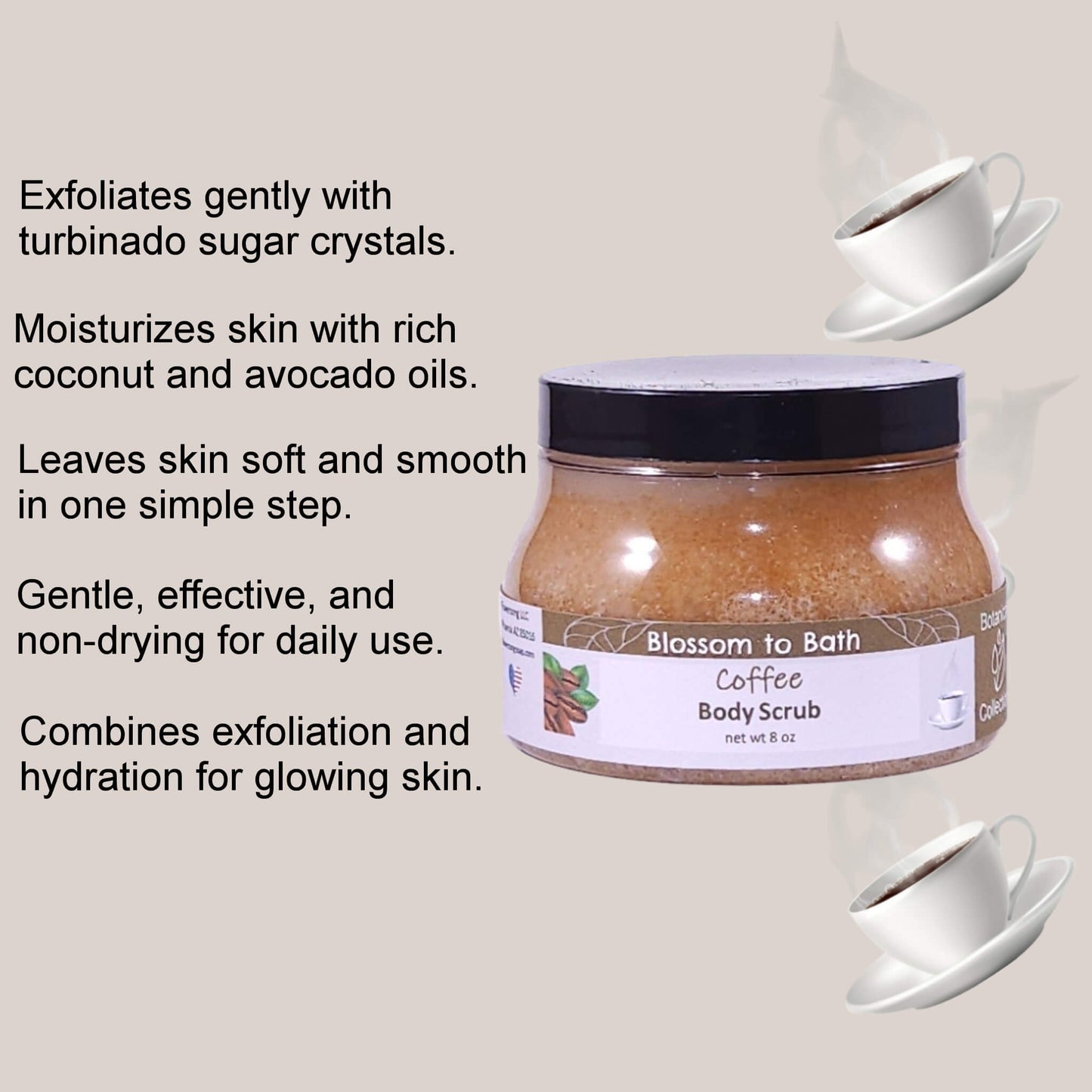 Coffee Body Scrub (8 Ounce) - Natural Fragrance