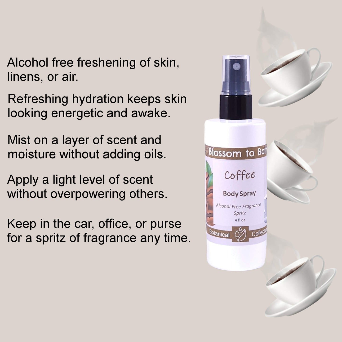 Coffee Body Spray (4 Ounce) - Natural Fragrance