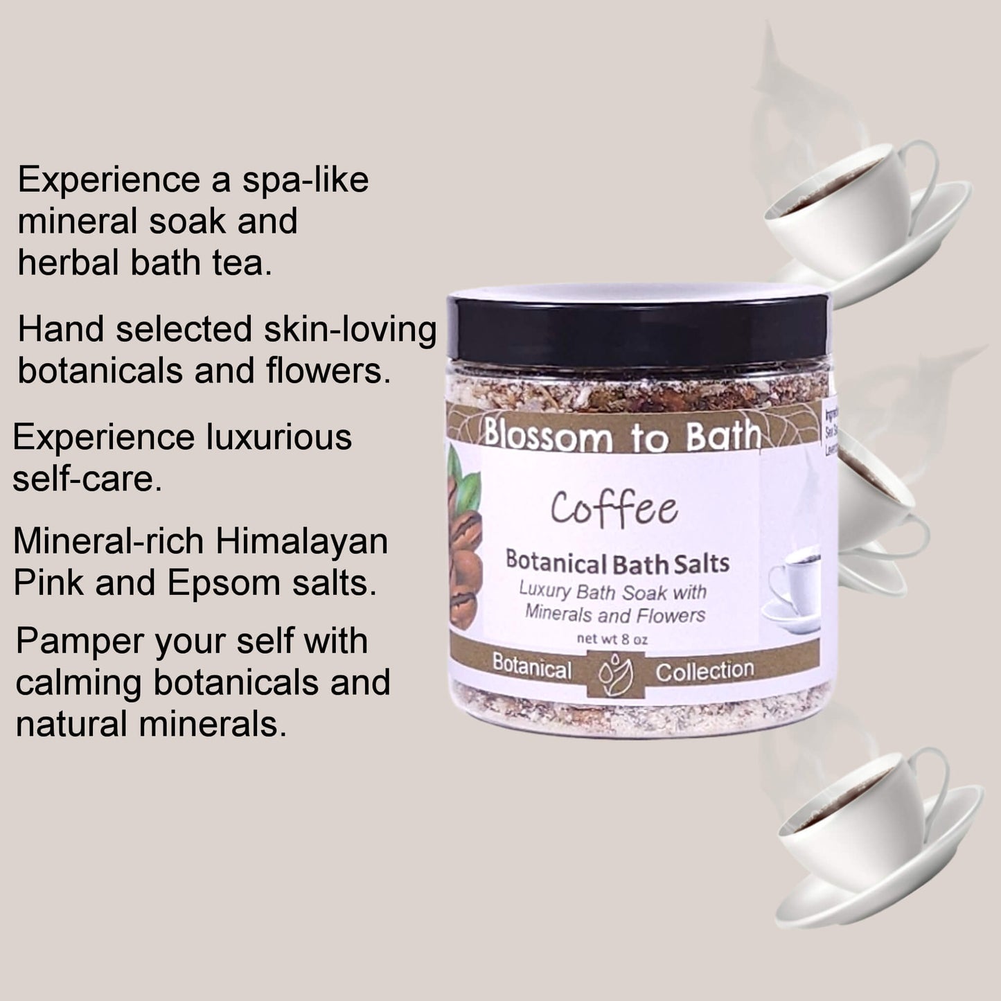 Coffee Botanical Bath Salts (8 ounce) - Natural Fragrance