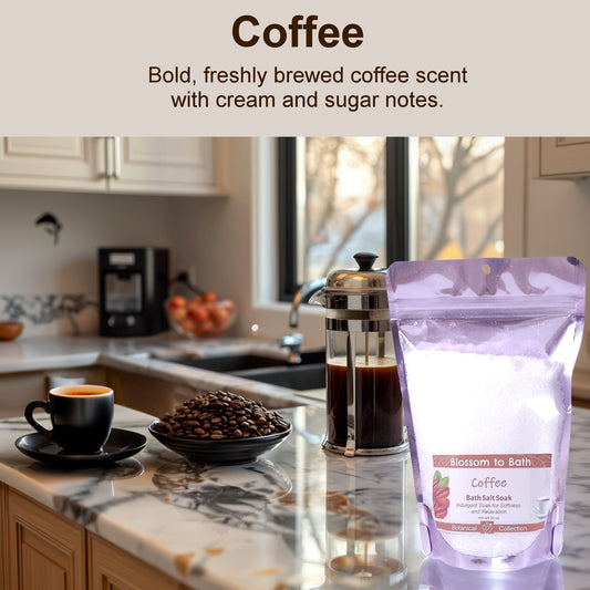 Coffee Bath Salt Soak (16 ounce) - Natural Fragrance