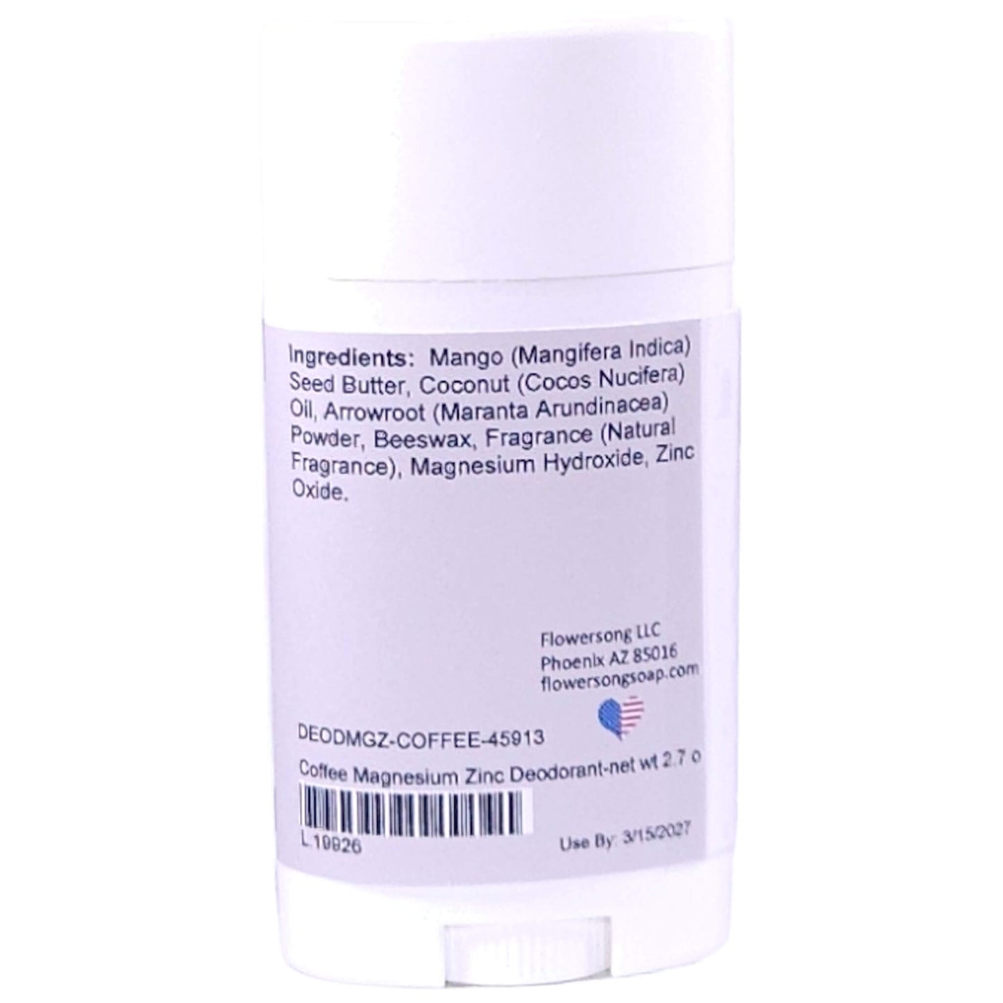 Coffee Magnesium Zinc Deodorant (2.7 ounce) - Natural Fragrance
