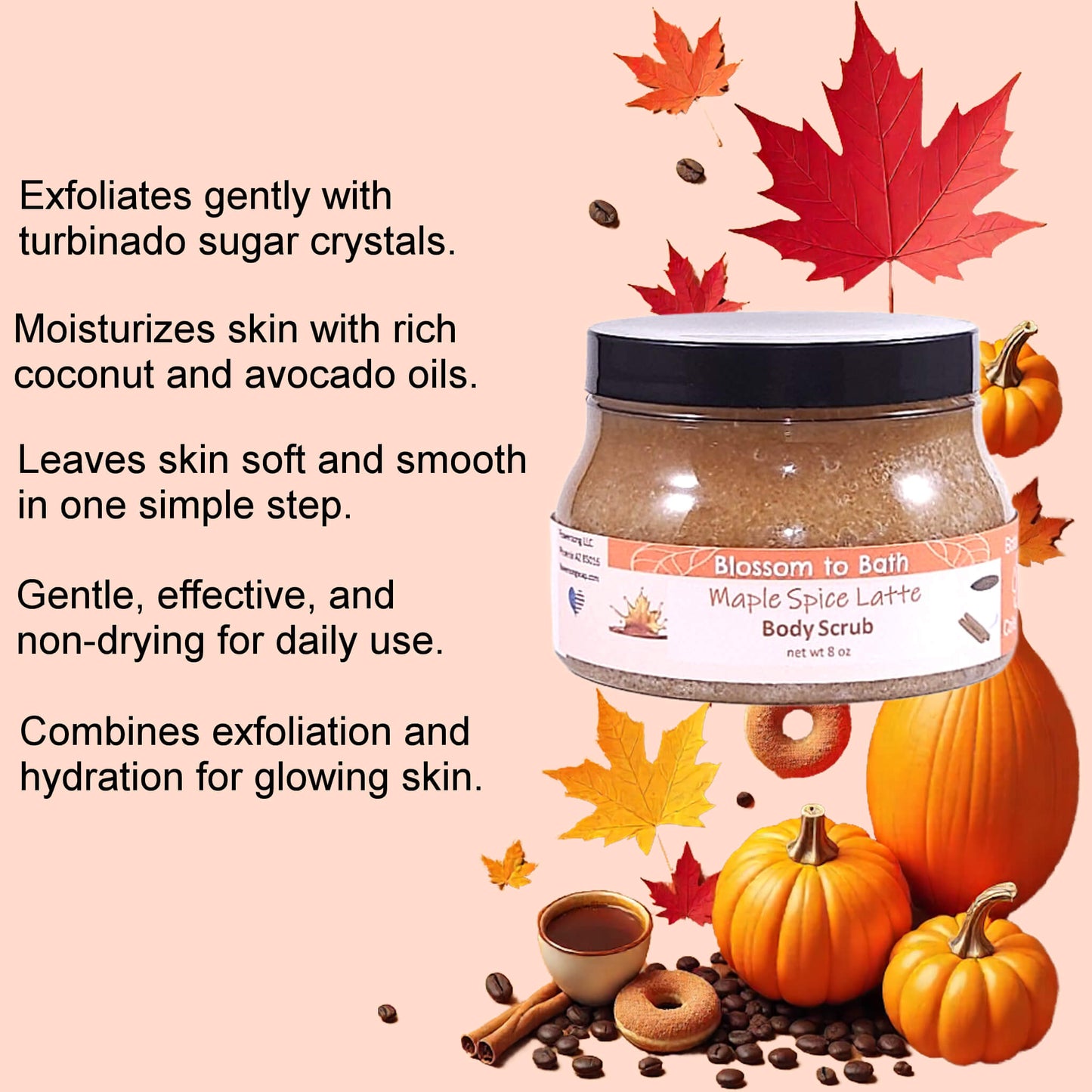 Maple Spice Latte Body Scrub (8 Ounce) - Natural Fragrance
