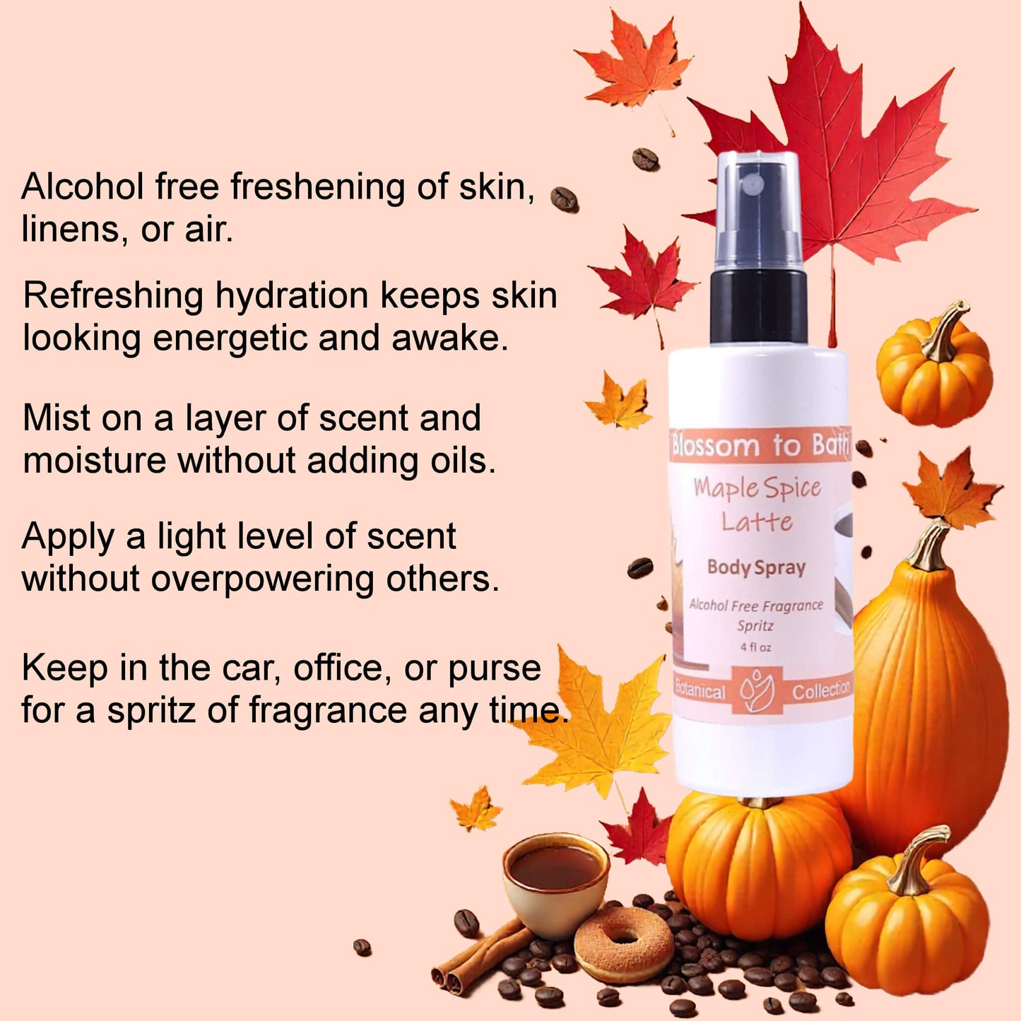 Maple Spice Latte Body Spray (4 Ounce) - Natural Fragrance