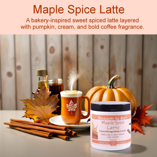 Maple Spice Latte Cocoa Mango Body Cream (8 Ounce) - Natural Fragrance