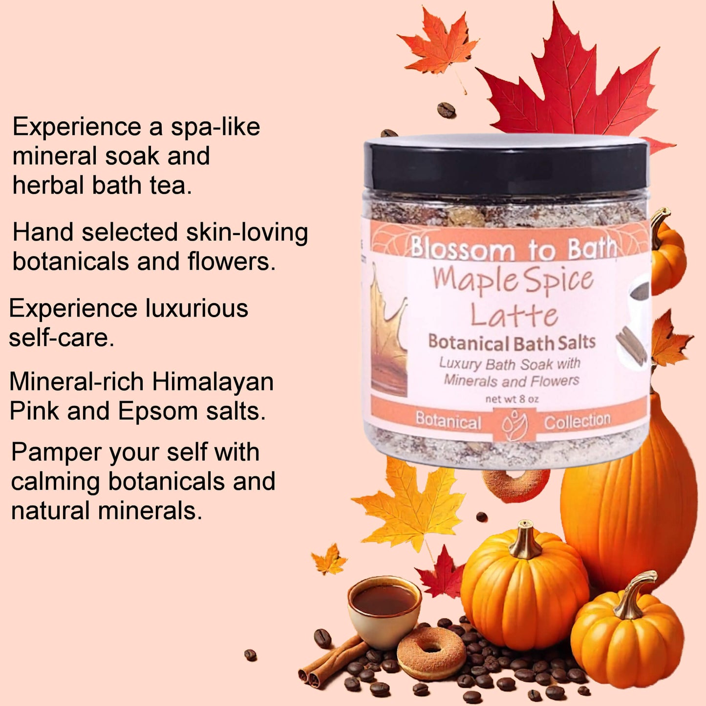 Maple Spice Latte Botanical Bath Salts (8 ounce) - Natural Fragrance