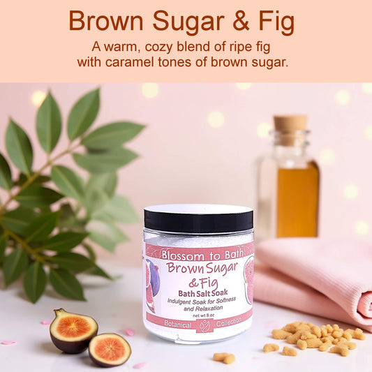 Brown Sugar & Fig Bath Salt Soak (8 ounce) - Natural Fragrance