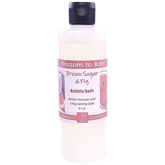 Buy Blossom to Bath Brown Sugar & Fig Bubble Bath from Flowersong Soap Studio.   Lively, Long Lasting Bubbles in a Gentle Sweet and Fruity Scented Formula for Maximum Relaxation Time .  A warm, syrupy blend of fig and brown sugar that feels cozy, sweet, and naturally indulgent.