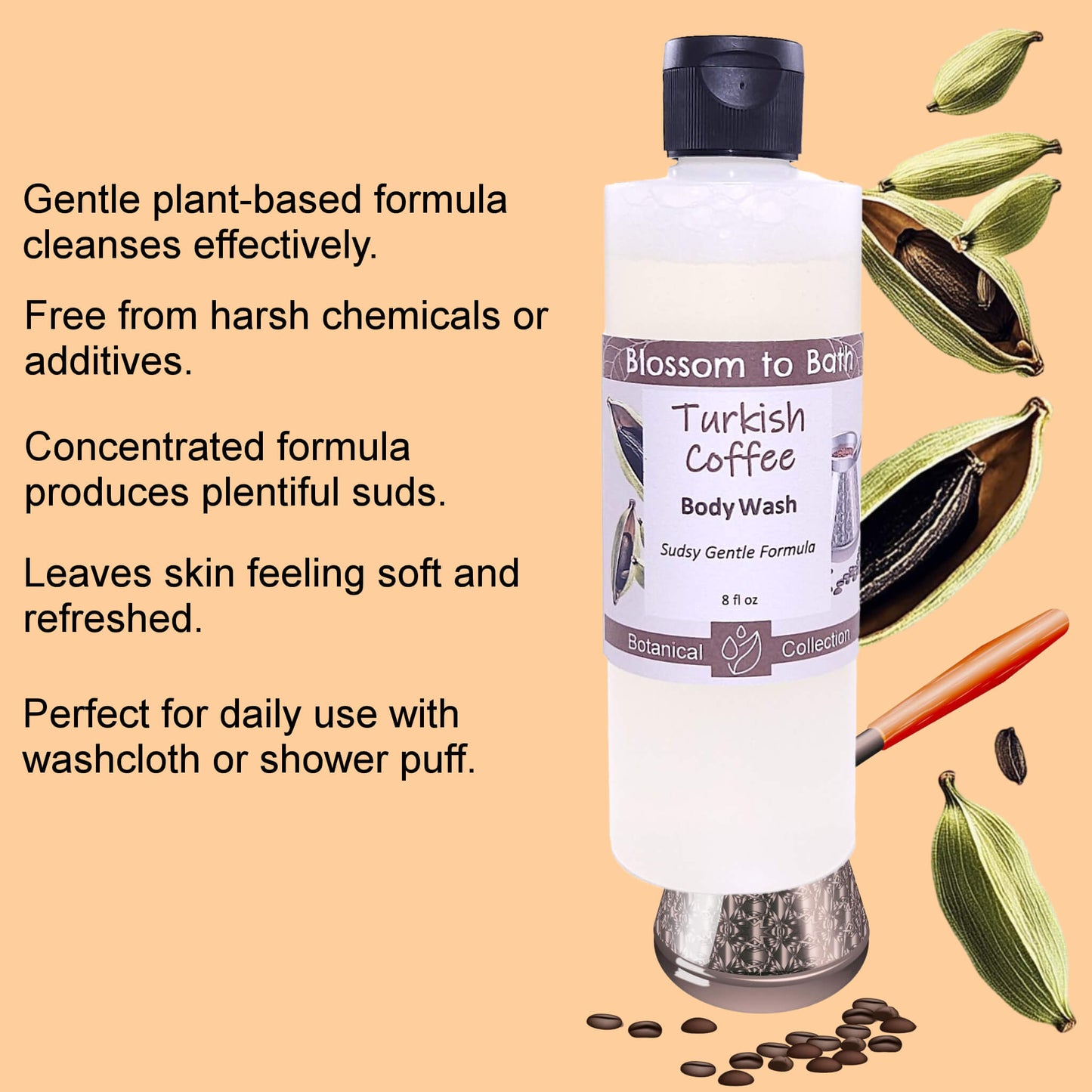 Turkish Coffee Body Wash (8 Ounce) - Natural Fragrance