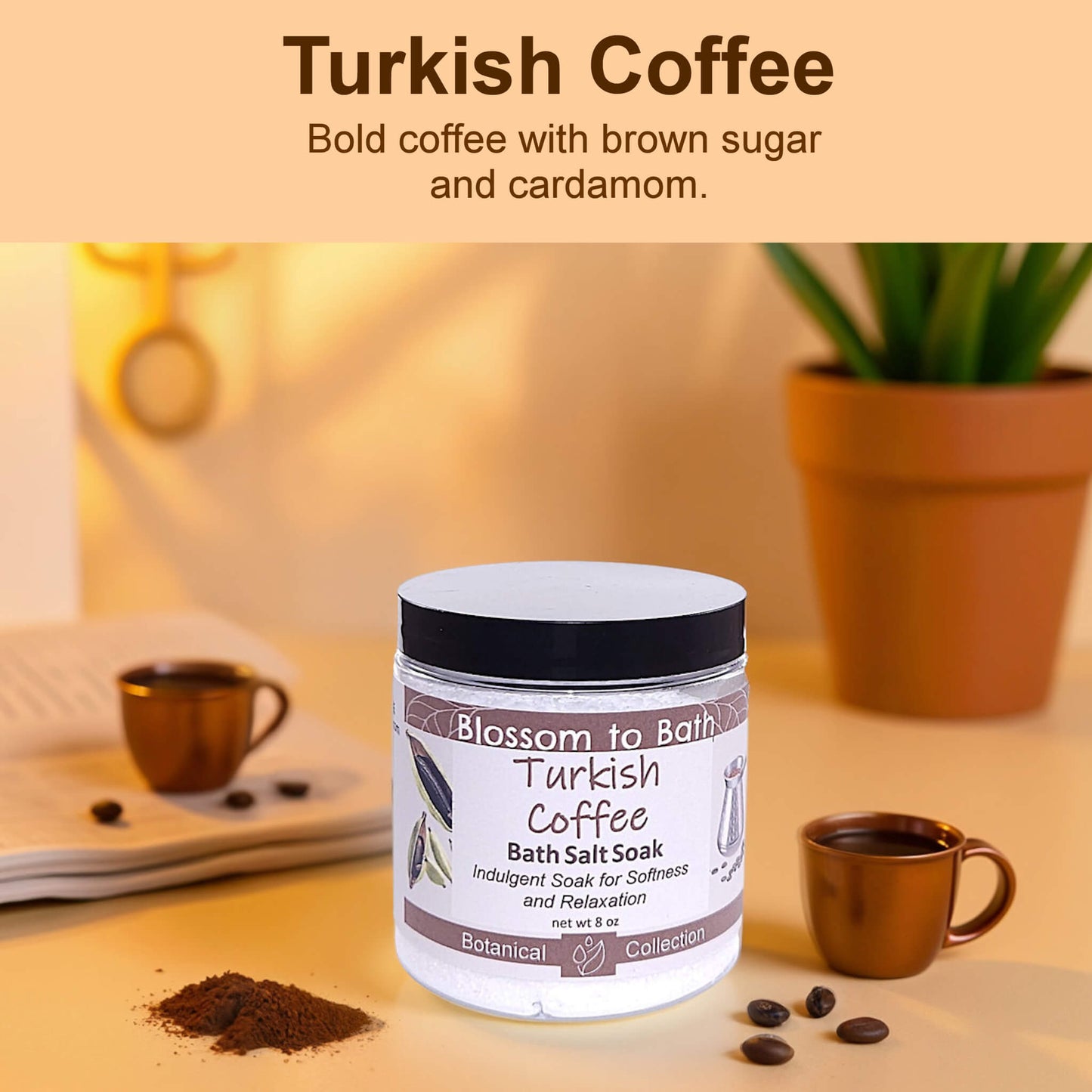 Turkish Coffee Bath Salt Soak (8 ounce) - Natural Fragrance