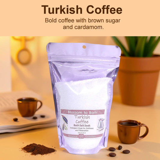 Turkish Coffee Bath Salt Soak (16 ounce) - Natural Fragrance