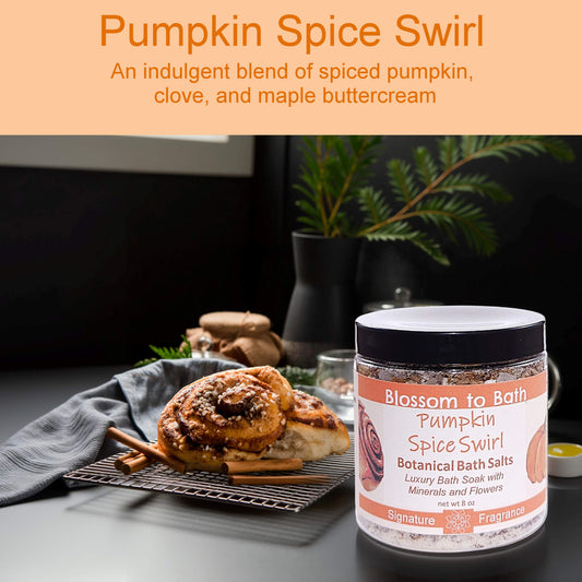 Pumpkin Spice Swirl Botanical Bath Salts (8 ounce) - Phthalate Free Fragrance
