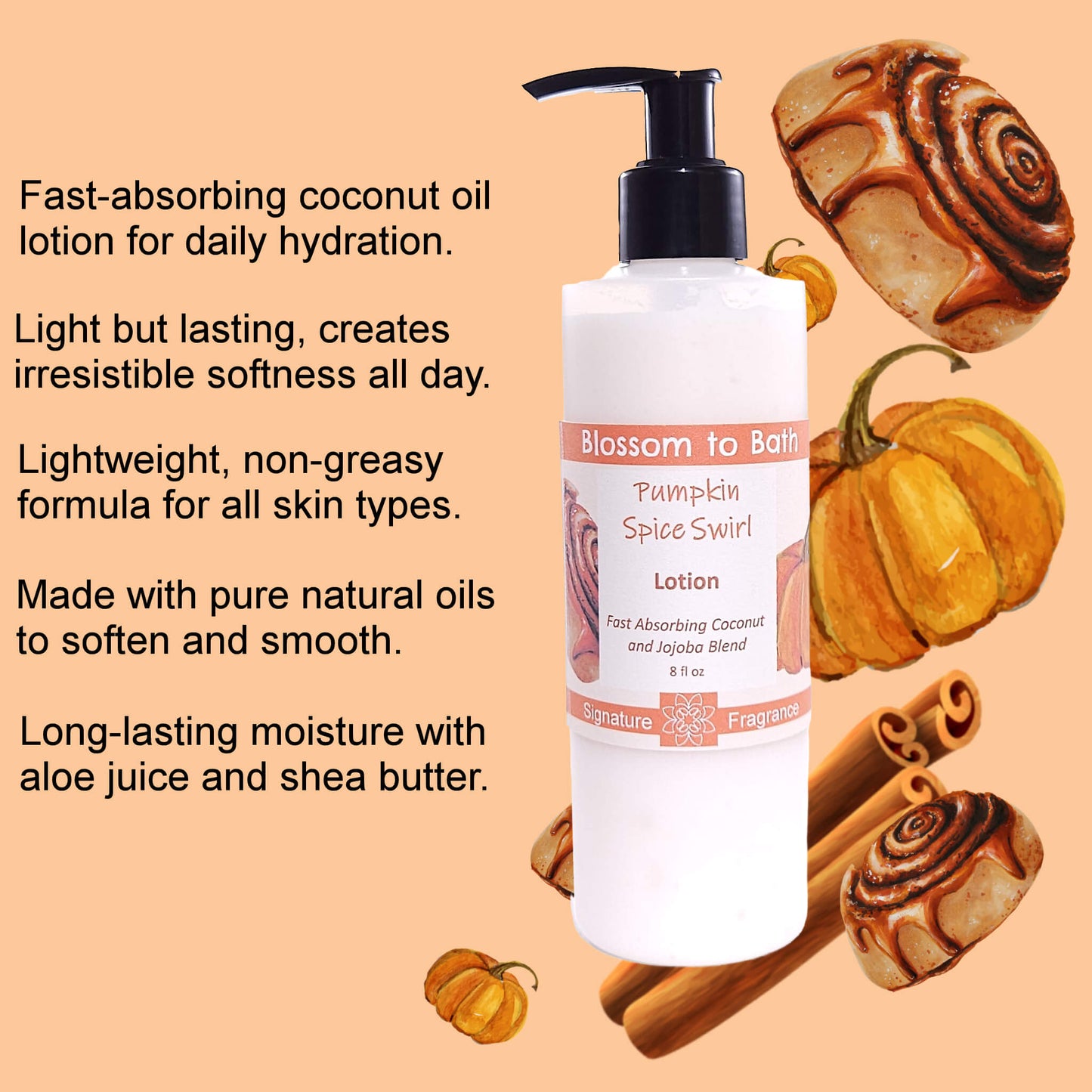 Pumpkin Spice Swirl Lotion (8 Ounce) - Phthalate Free Fragrance