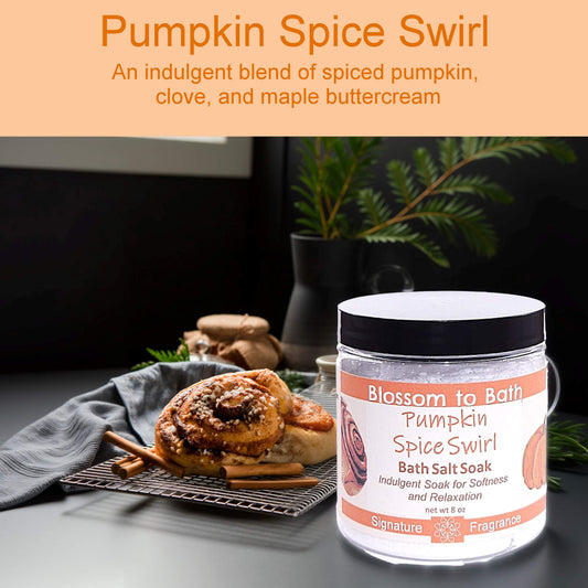 Pumpkin Spice Swirl Bath Salt Soak (8 ounce) - Phthalate Free Fragrance