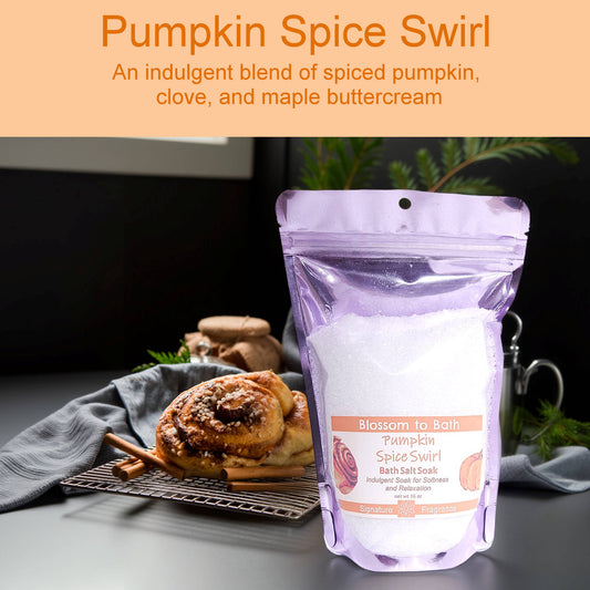 Pumpkin Spice Swirl Bath Salt Soak (16 ounce) - Phthalate Free Fragrance