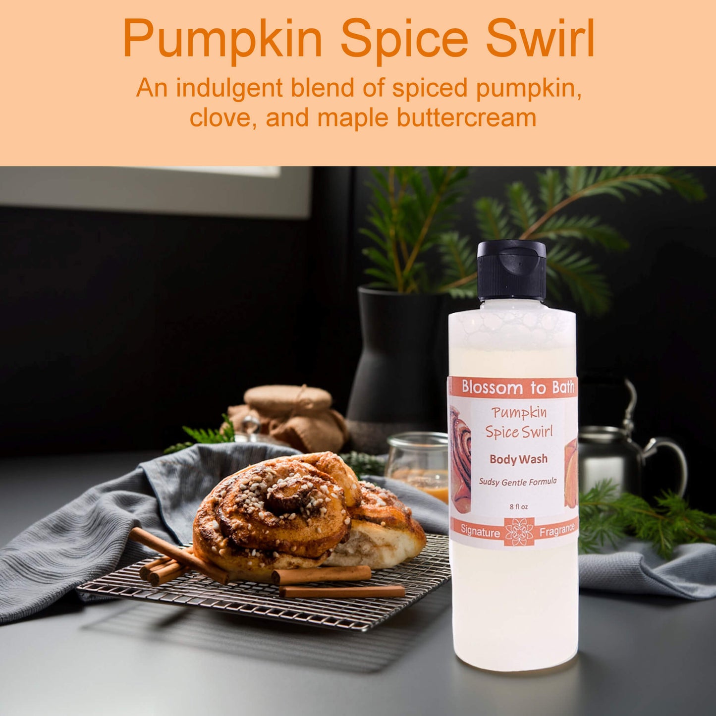 Pumpkin Spice Swirl Body Wash (8 Ounce) - Phthalate Free Fragrance