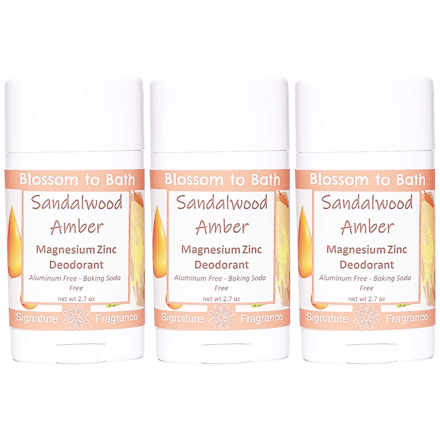 Buy Blossom to Bath Sandalwood Amber Magnesium Zinc Deodorant from Flowersong Soap Studio.   Natural Deodorant Protection with a Long Lasting Sandalwood Scent Made from Pure Botanicals and Butters .  An irresistible combination of warm sandalwood and spice.