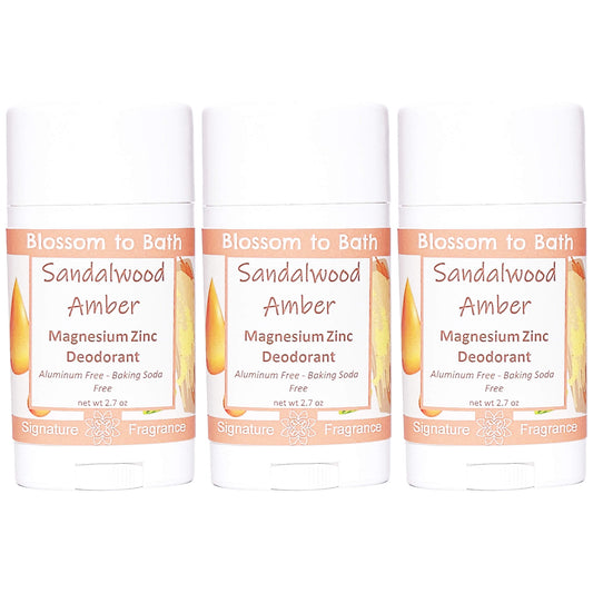 Buy Blossom to Bath Sandalwood Amber Magnesium Zinc Deodorant from Flowersong Soap Studio.   Natural Deodorant Protection with a Long Lasting Sandalwood Scent Made from Pure Botanicals and Butters .  An irresistible combination of warm sandalwood and spice.