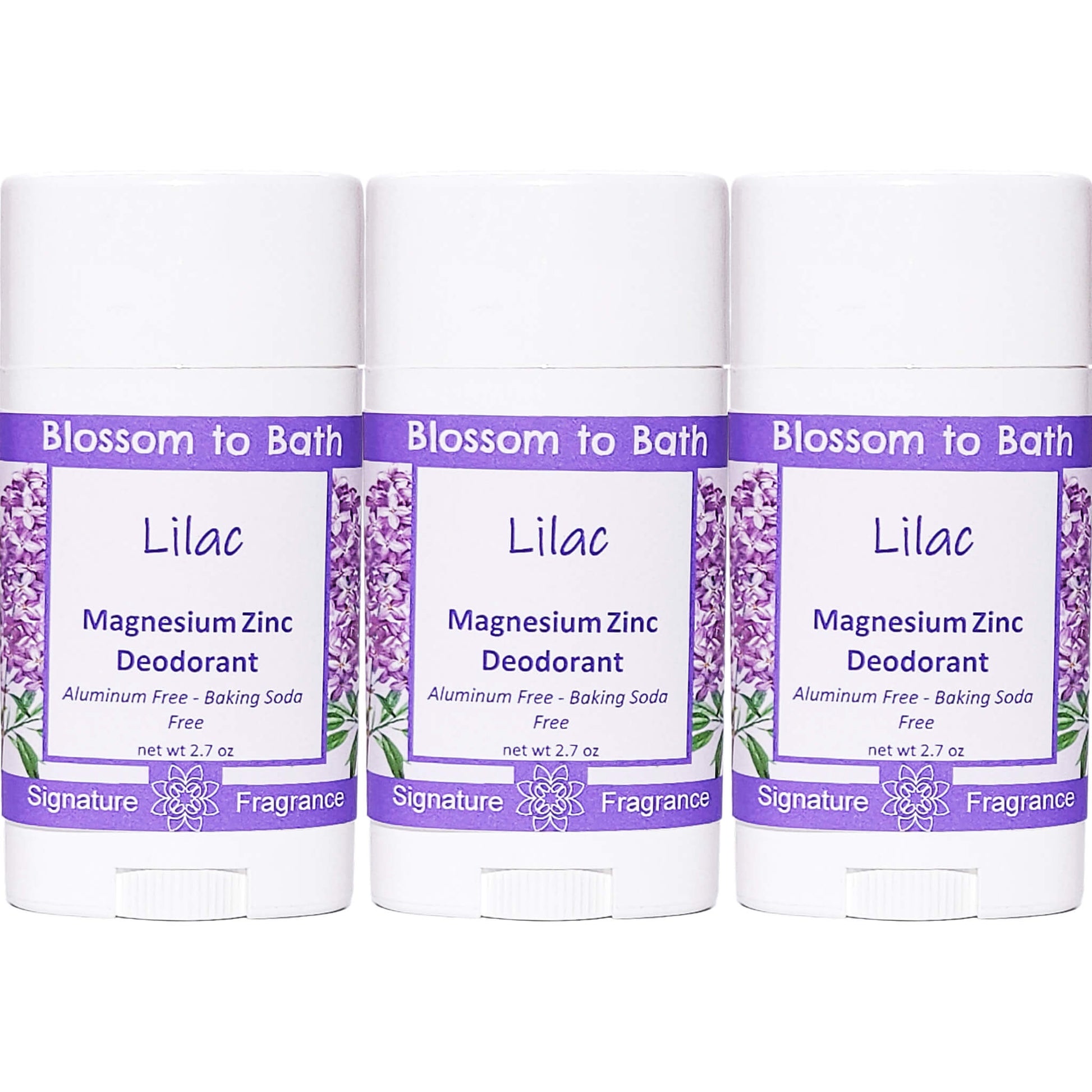 Buy Blossom to Bath Lilac Magnesium Zinc Deodorant from Flowersong Soap Studio.   Natural Deodorant Protection with a Long Lasting Lilac Scent Made from Pure Botanicals and Butters .  The embodiment of spring flowers in the scent of a freshly blooming lilac bush