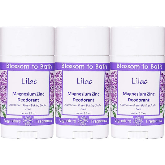 Buy Blossom to Bath Lilac Magnesium Zinc Deodorant from Flowersong Soap Studio.   Natural Deodorant Protection with a Long Lasting Lilac Scent Made from Pure Botanicals and Butters .  The embodiment of spring flowers in the scent of a freshly blooming lilac bush