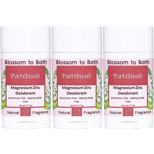 Buy Blossom to Bath Patchouli Magnesium Zinc Deodorant from Flowersong Soap Studio.   Natural Deodorant Protection with a Long Lasting Patchouli Scent Made from Pure Botanicals and Butters .  The pure earthy, woody, spicy scent of straight Patchouli.