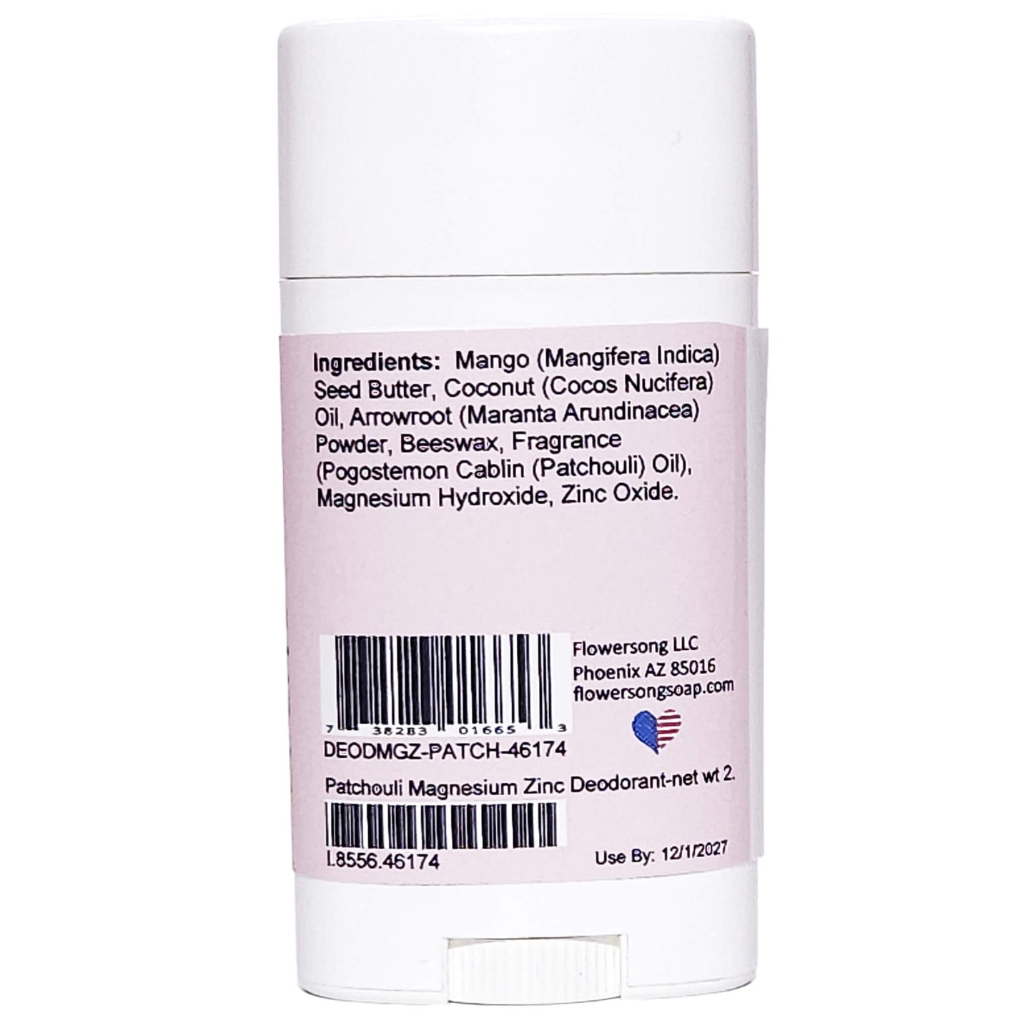 Patchouli Magnesium Zinc Deodorant (3 Pack) - Pure Essential Oil Fragrance