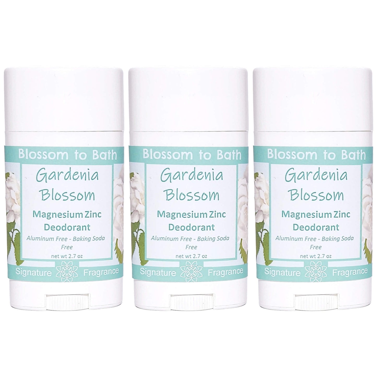 Buy Blossom to Bath Gardenia Blossom Magnesium Zinc Deodorant from Flowersong Soap Studio.   Natural Deodorant Protection with a Long Lasting Rich Sweet Floral Scent Made from Pure Botanicals and Butters .  Sweet Gardenia in a puff of blooming summer flowers