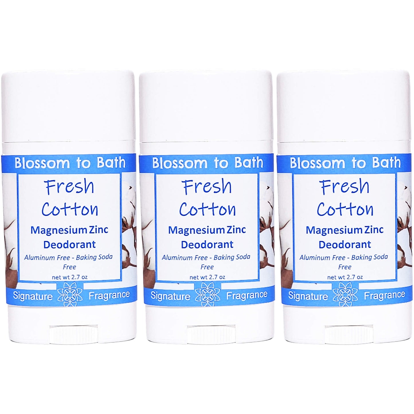 Buy Blossom to Bath Fresh Cotton Magnesium Zinc Deodorant from Flowersong Soap Studio.   Natural Deodorant Protection with a Long Lasting Fresh Cotton Scent Made from Pure Botanicals and Butters .  Smells like clean sheets drying in a breeze of spring blossoms.
