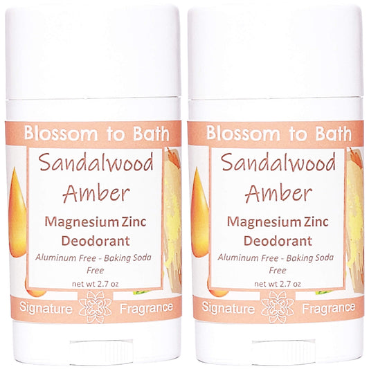 Buy Blossom to Bath Sandalwood Amber Magnesium Zinc Deodorant from Flowersong Soap Studio.   Natural Deodorant Protection with a Long Lasting Sandalwood Scent Made from Pure Botanicals and Butters .  An irresistible combination of warm sandalwood and spice.