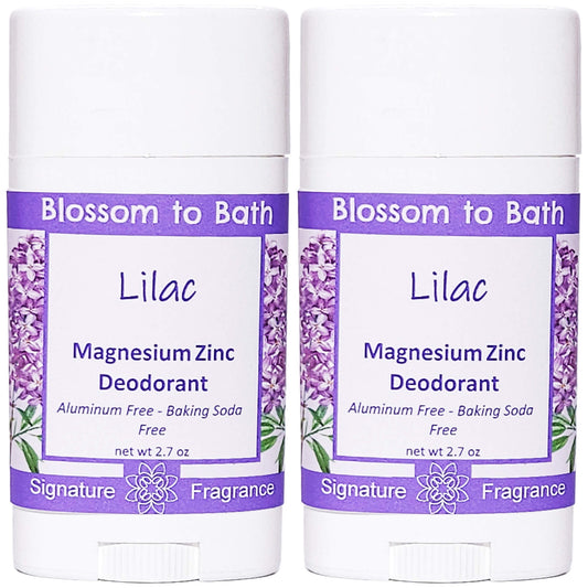 Buy Blossom to Bath Lilac Magnesium Zinc Deodorant from Flowersong Soap Studio.   Natural Deodorant Protection with a Long Lasting Lilac Scent Made from Pure Botanicals and Butters .  The embodiment of spring flowers in the scent of a freshly blooming lilac bush