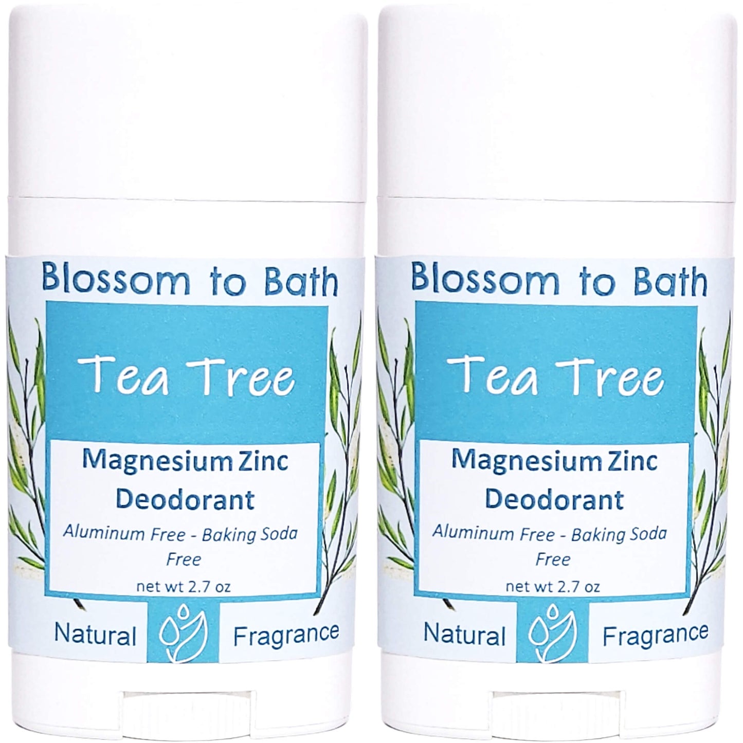 Buy Blossom to Bath Tea Tree Magnesium Zinc Deodorant from Flowersong Soap Studio.   Natural Deodorant Protection with a Long Lasting Tea Tree Scent Made from Pure Botanicals and Butters .  Tea tree's fresh fragrance embodies a deep down clean.