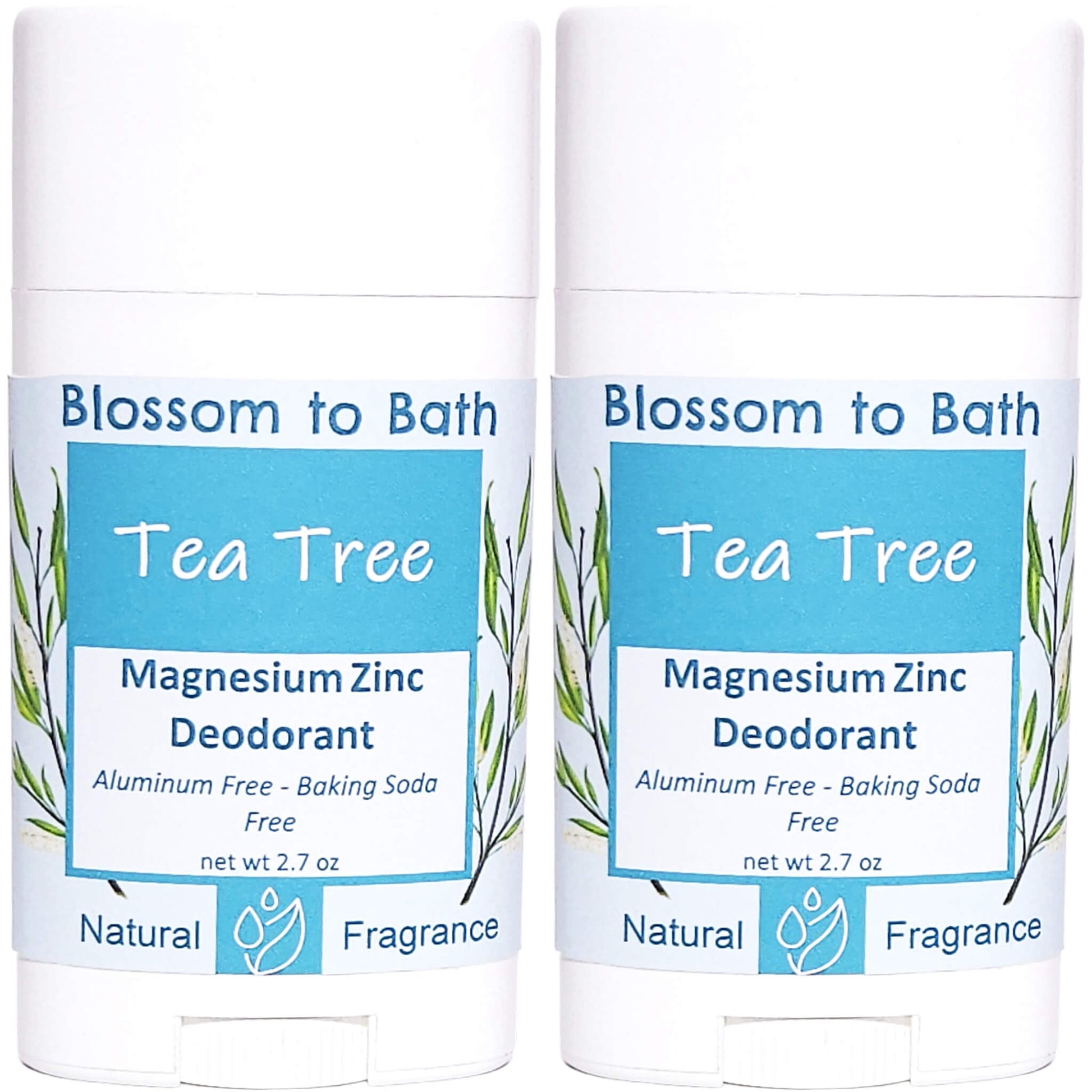 Buy Blossom to Bath Tea Tree Magnesium Zinc Deodorant from Flowersong Soap Studio.   Natural Deodorant Protection with a Long Lasting Tea Tree Scent Made from Pure Botanicals and Butters .  Tea tree's fresh fragrance embodies a deep down clean.