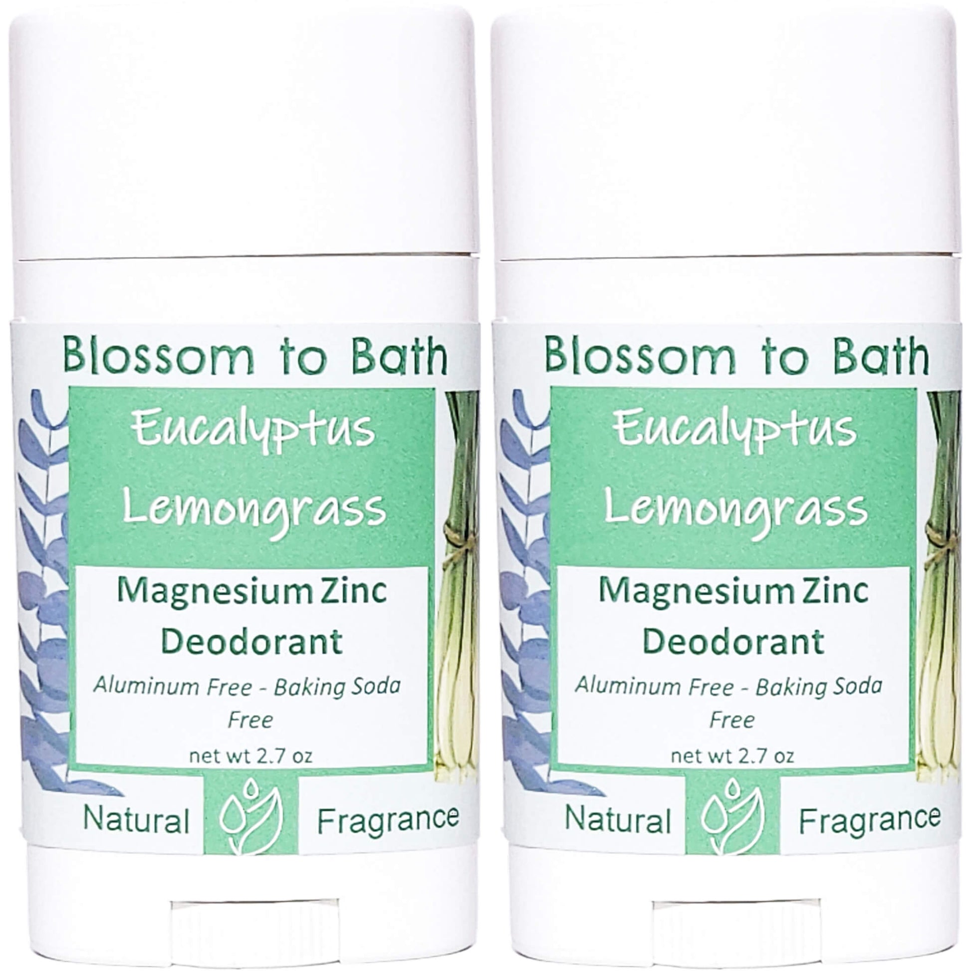 Buy Blossom to Bath Eucalyptus Lemongrass Magnesium Zinc Deodorant from Flowersong Soap Studio.   Natural Deodorant Protection with a Long Lasting Herbal Lemon Scent Made from Pure Botanicals and Butters .  Fresh, sweet herbally clean scent of lemongrass and bracing Eucalyptus.