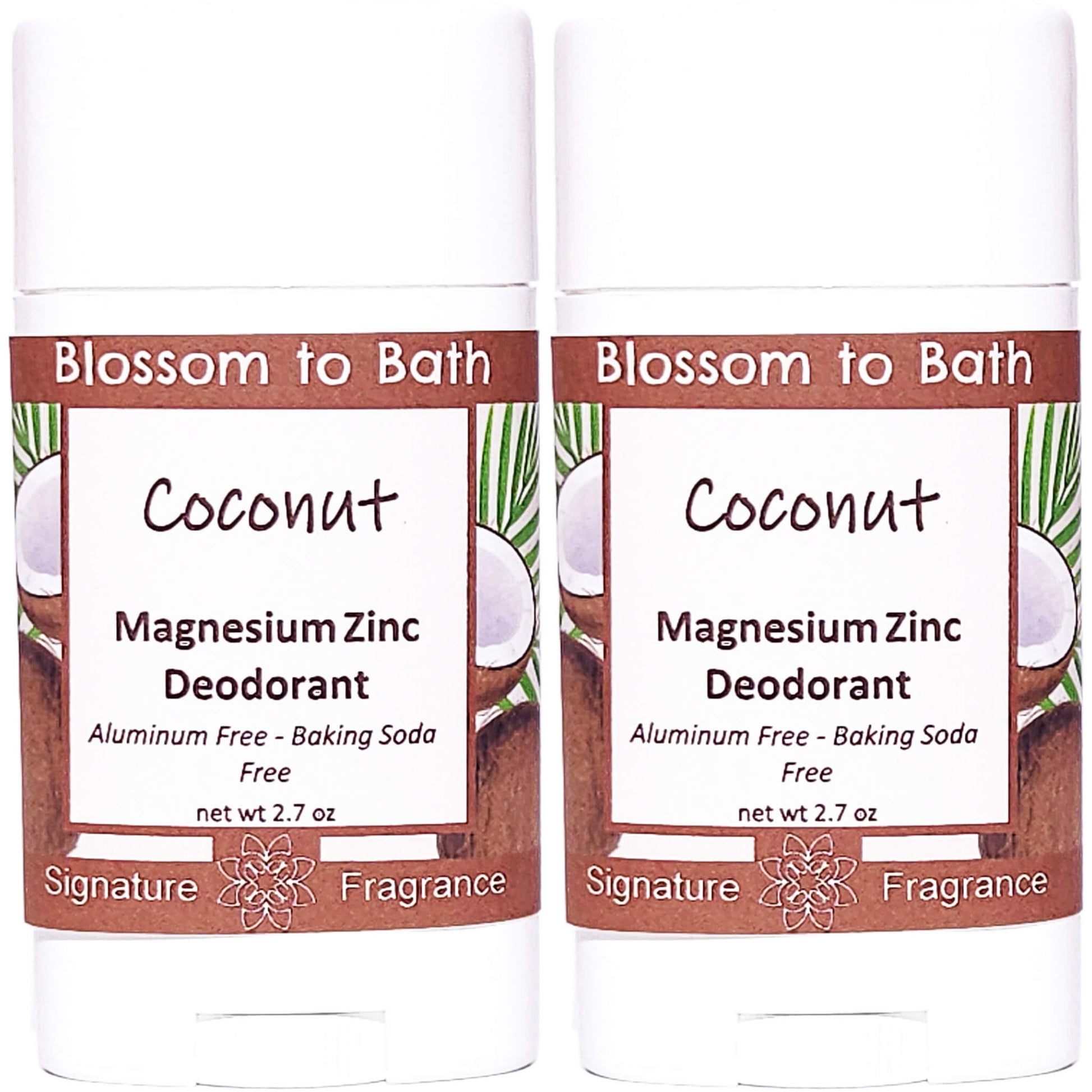 Buy Blossom to Bath Coconut Magnesium Zinc Deodorant from Flowersong Soap Studio.   Natural Deodorant Protection with a Long Lasting Fruity Coconut Scent Made from Pure Botanicals and Butters .  Bold coconut swirled with tropical fruit, creating a refreshing and sunny aroma that evokes a beachside ambiance.