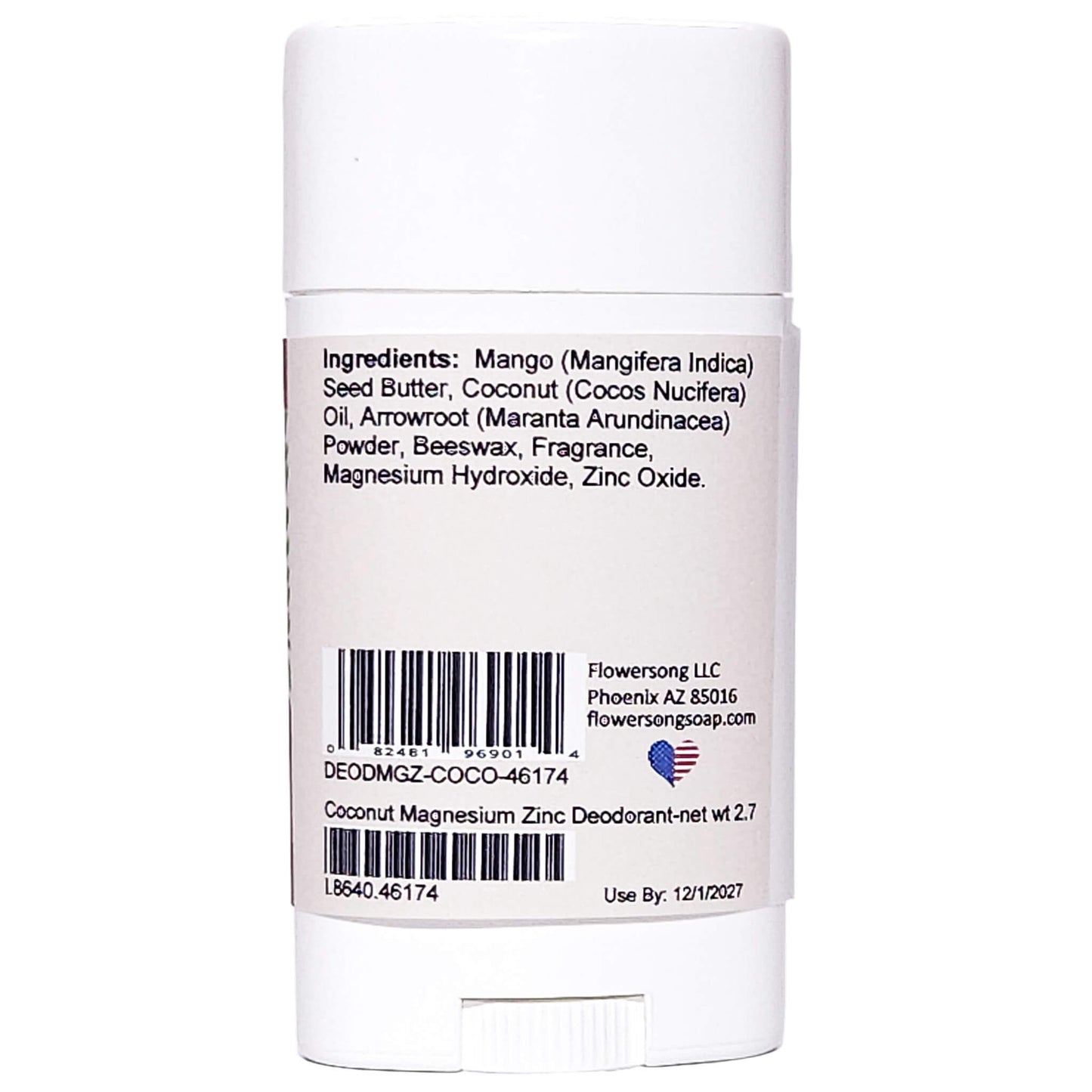 Coconut Magnesium Zinc Deodorant (2 Pack) - Phthalate Free Fragrance