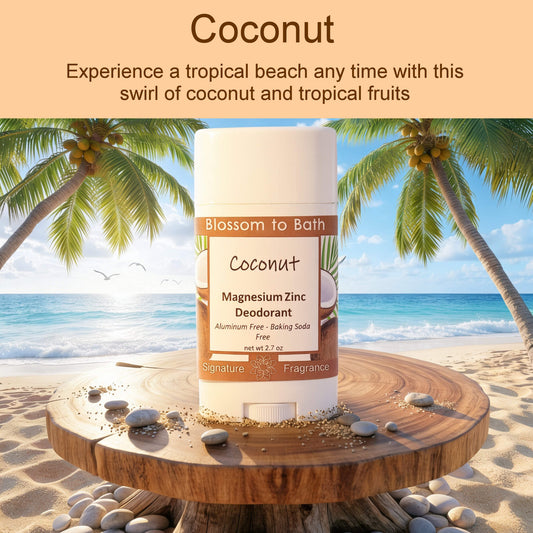 Coconut Magnesium Zinc Deodorant (2 Pack) - Phthalate Free Fragrance