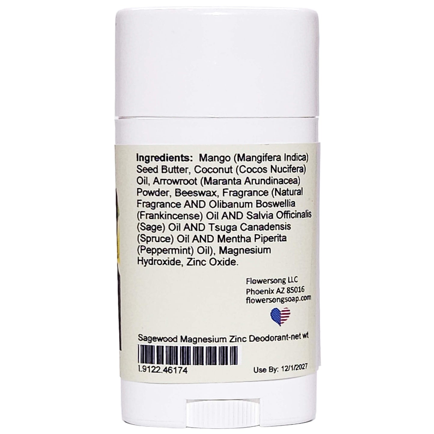 Sagewood Magnesium Zinc Deodorant (2.7 ounce) - Natural Fragrance