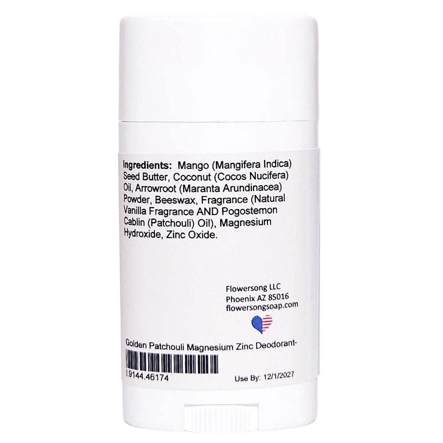 Golden Patchouli Magnesium Zinc Deodorant (2.7 ounce) - Natural Fragrance