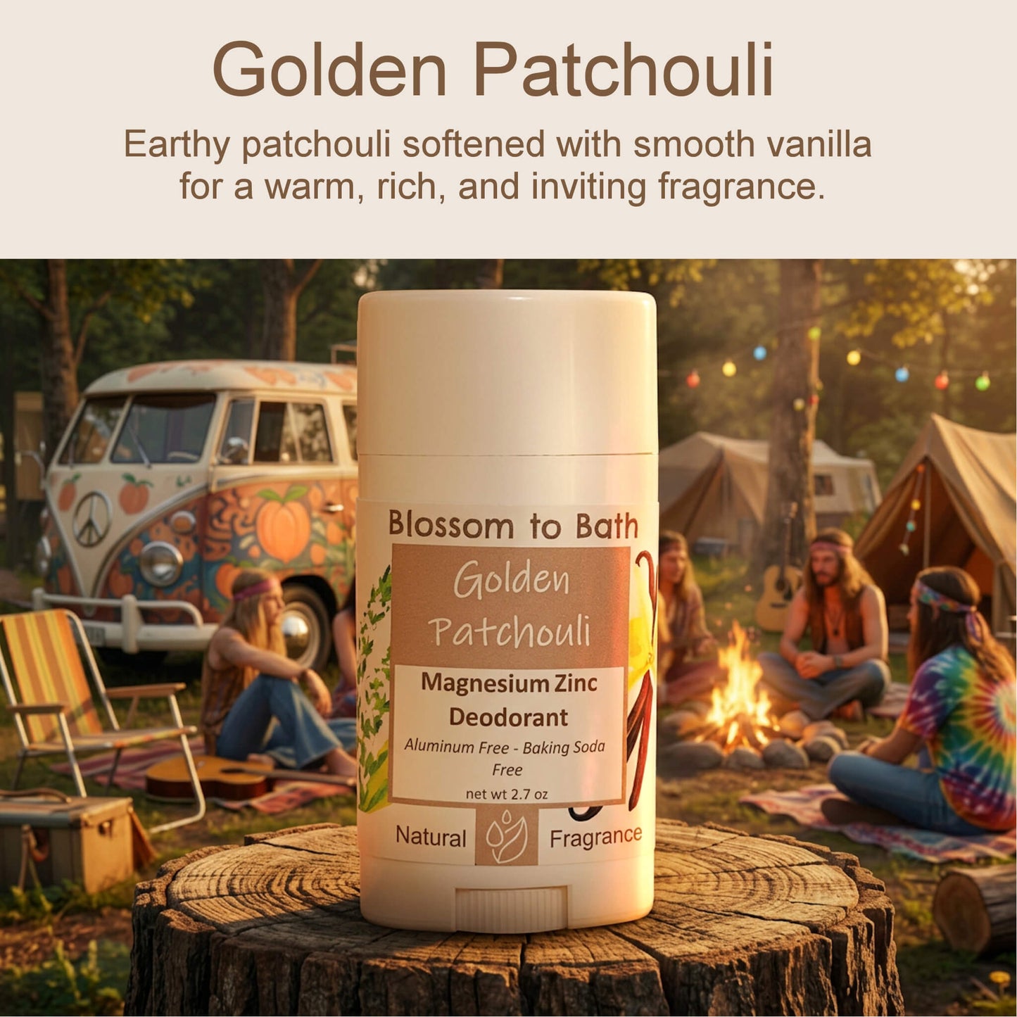 Golden Patchouli Magnesium Zinc Deodorant (2.7 ounce) - Natural Fragrance
