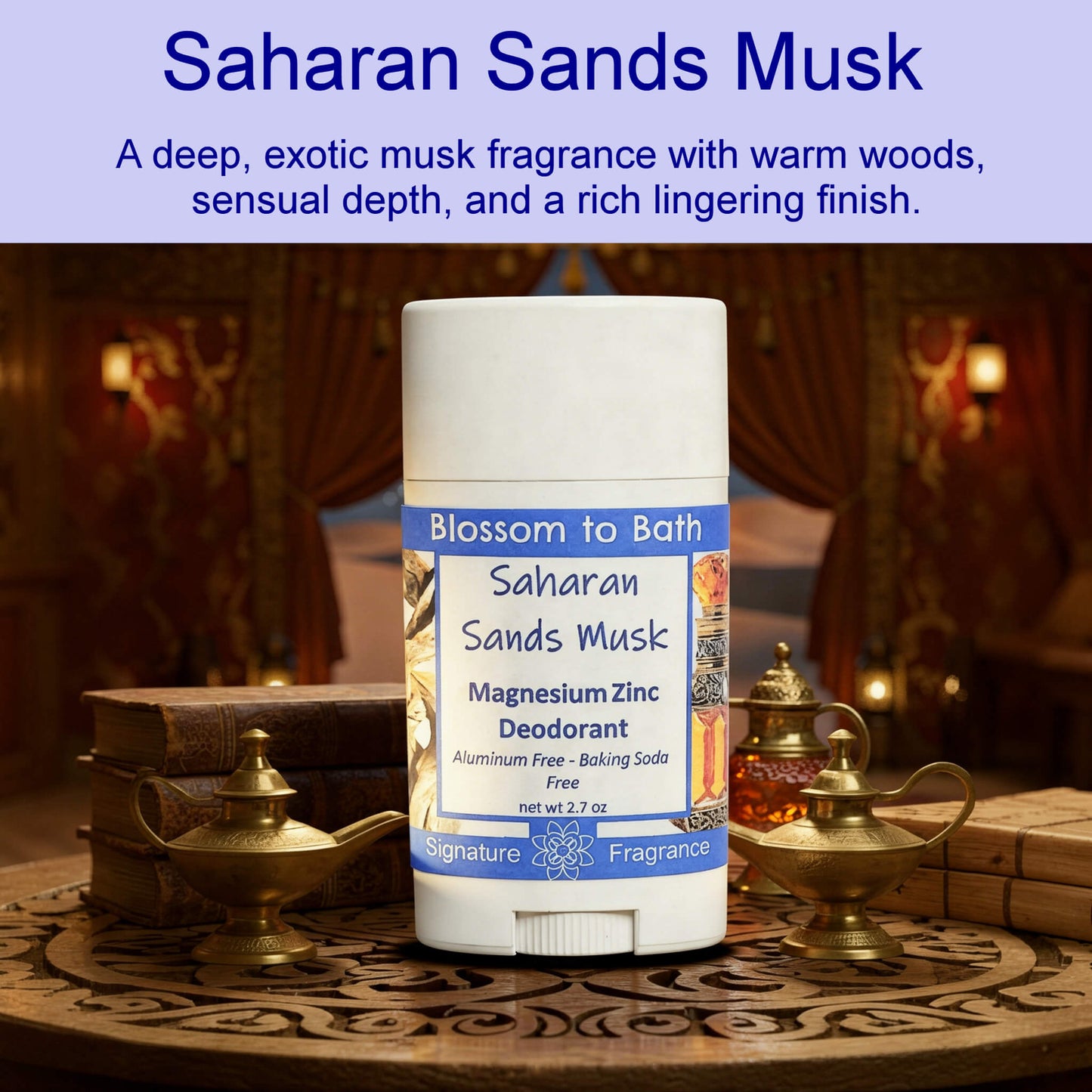 Saharan Sands Musk Magnesium Zinc Deodorant (2.7 ounce) - Phthalate Free Fragrance