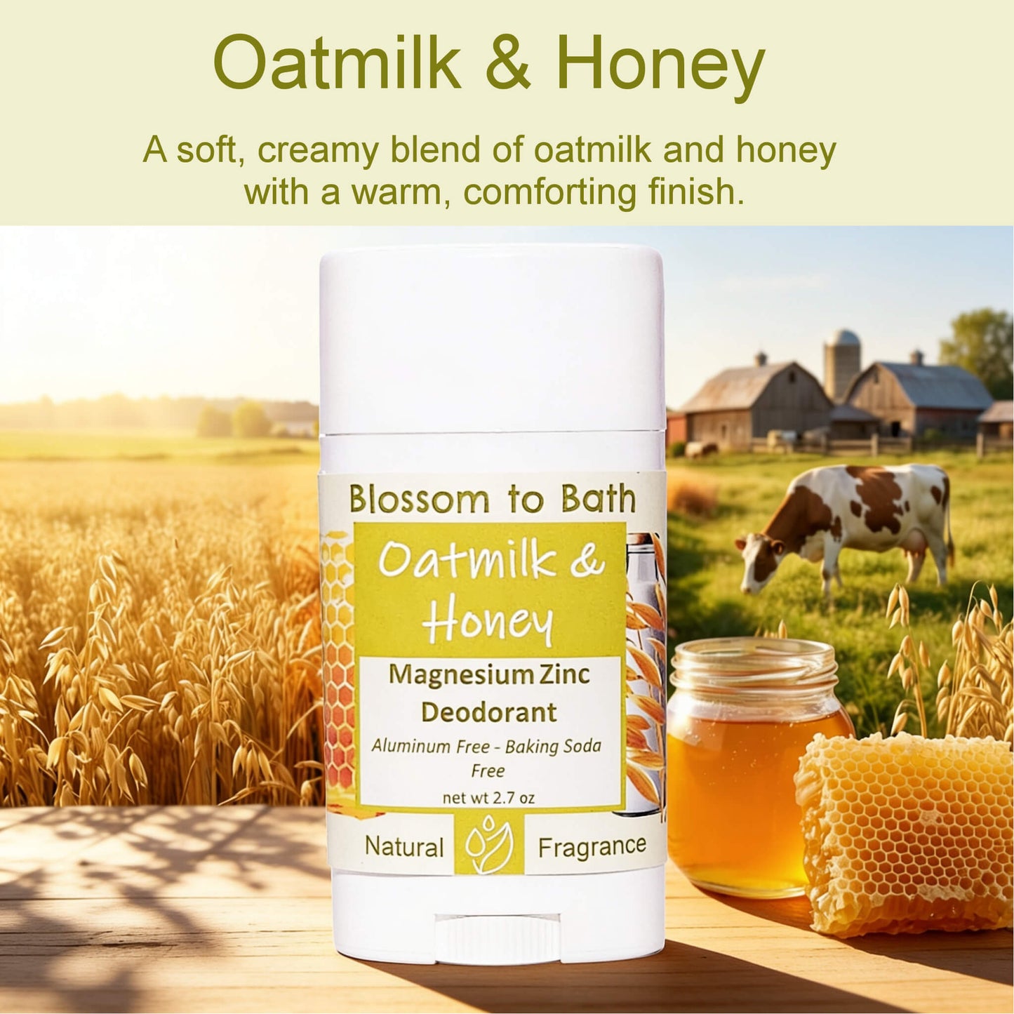 Oatmilk & Honey Magnesium Zinc Deodorant (2.7 ounce) - Natural Fragrance