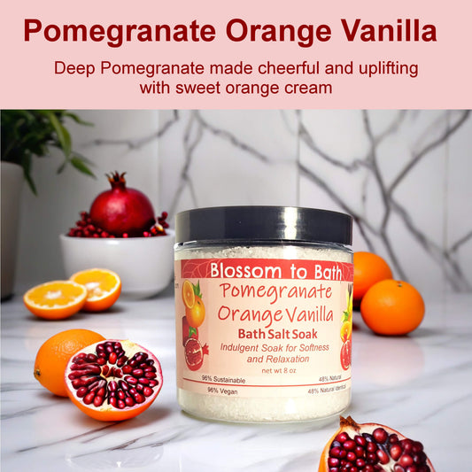 Pomegranate Orange Vanilla Bath Salt Soak (8 ounce) - Natural Fragrance