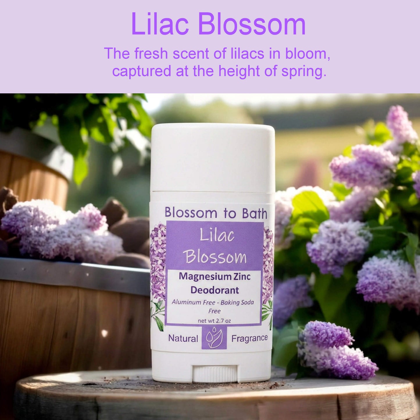 Lilac Blossom Magnesium Zinc Deodorant (2.7 ounce) - Natural Fragrance