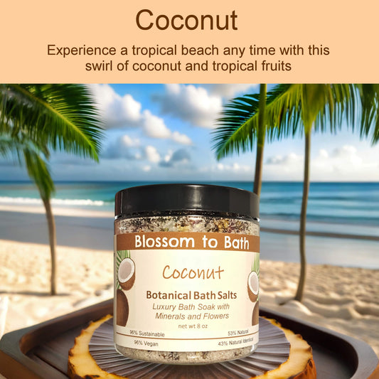 Coconut Botanical Bath Salts (8 ounce) - Phthalate Free Fragrance