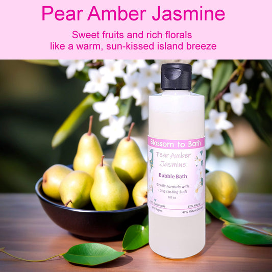 Pear Amber Jasmine Bubble Bath (8 ounce) - Phthalate Free Fragrance