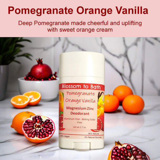 Pomegranate Orange Vanilla Magnesium Zinc Deodorant (2.7 ounce) - Natural Fragrance